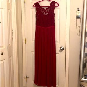 Timeless burgundy red lace dress